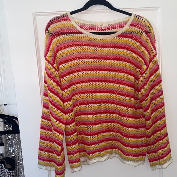 JODIFL Sweaters - Crochet striped sweater